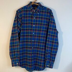 Polo by Ralph Lauren Blue and Green Plaid Shirt 80s